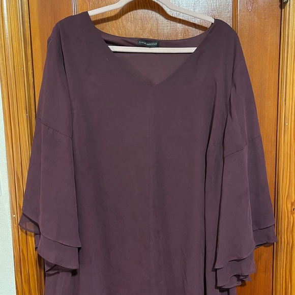 Maroon Flowy Lane Bryant Blouse - Picture 2 of 4